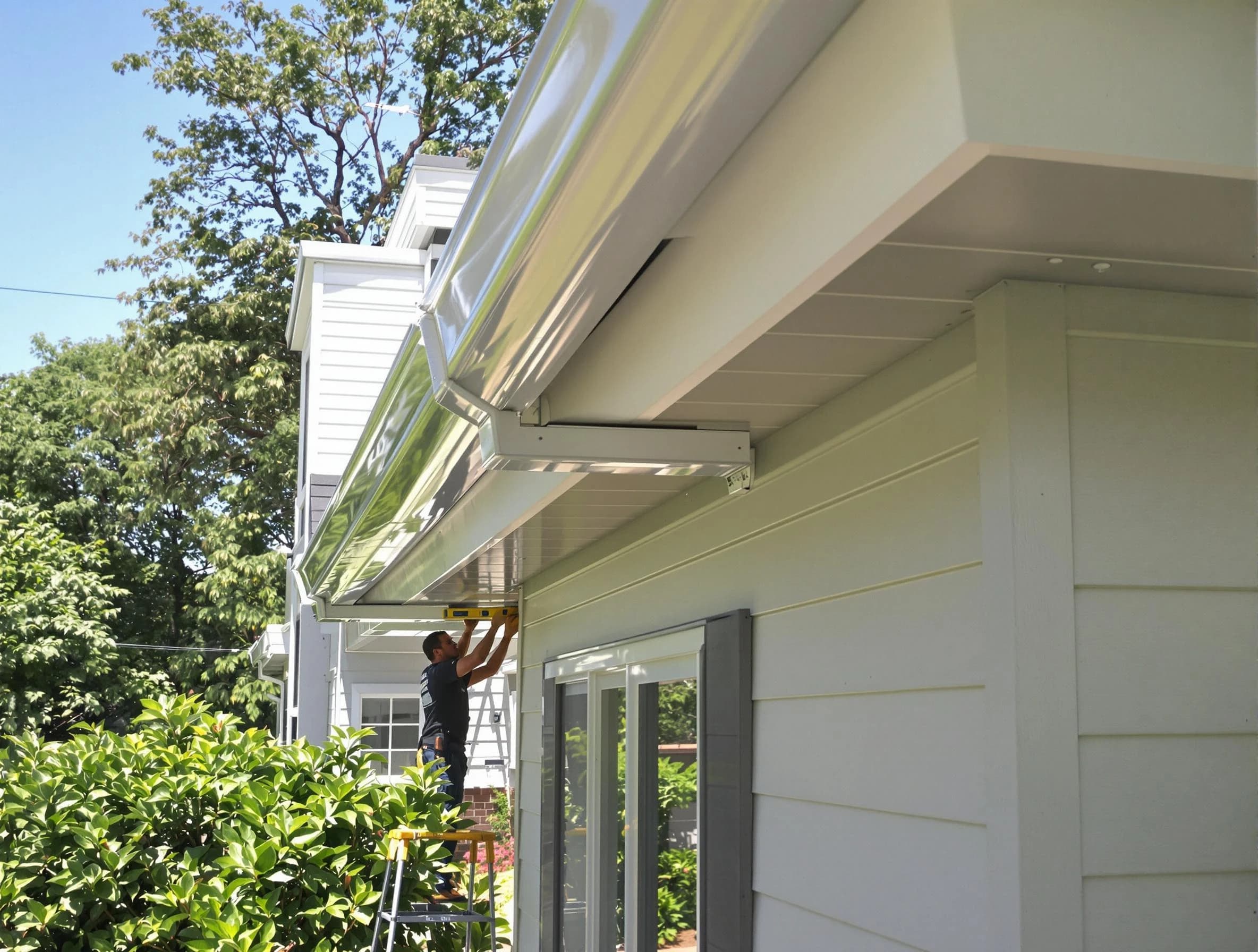 Properly aligned gutter system installed by Bedford Roofing Company in Bedford, OH