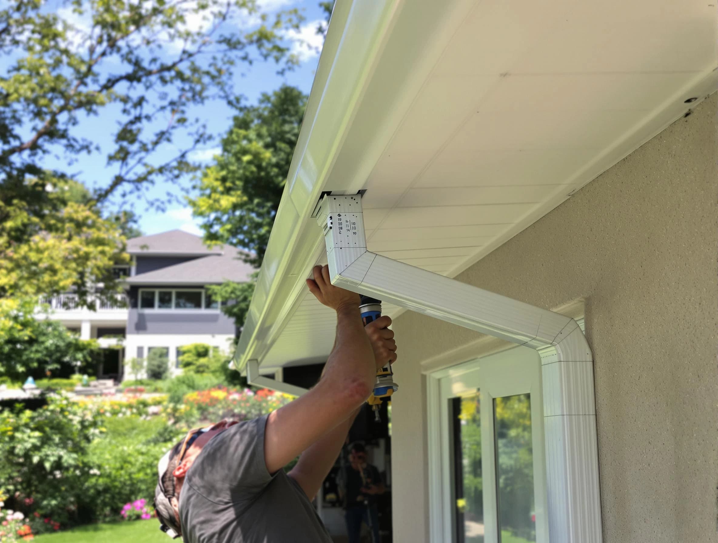 Bedford Roofing Company technicians performing gutter installation in Bedford, OH