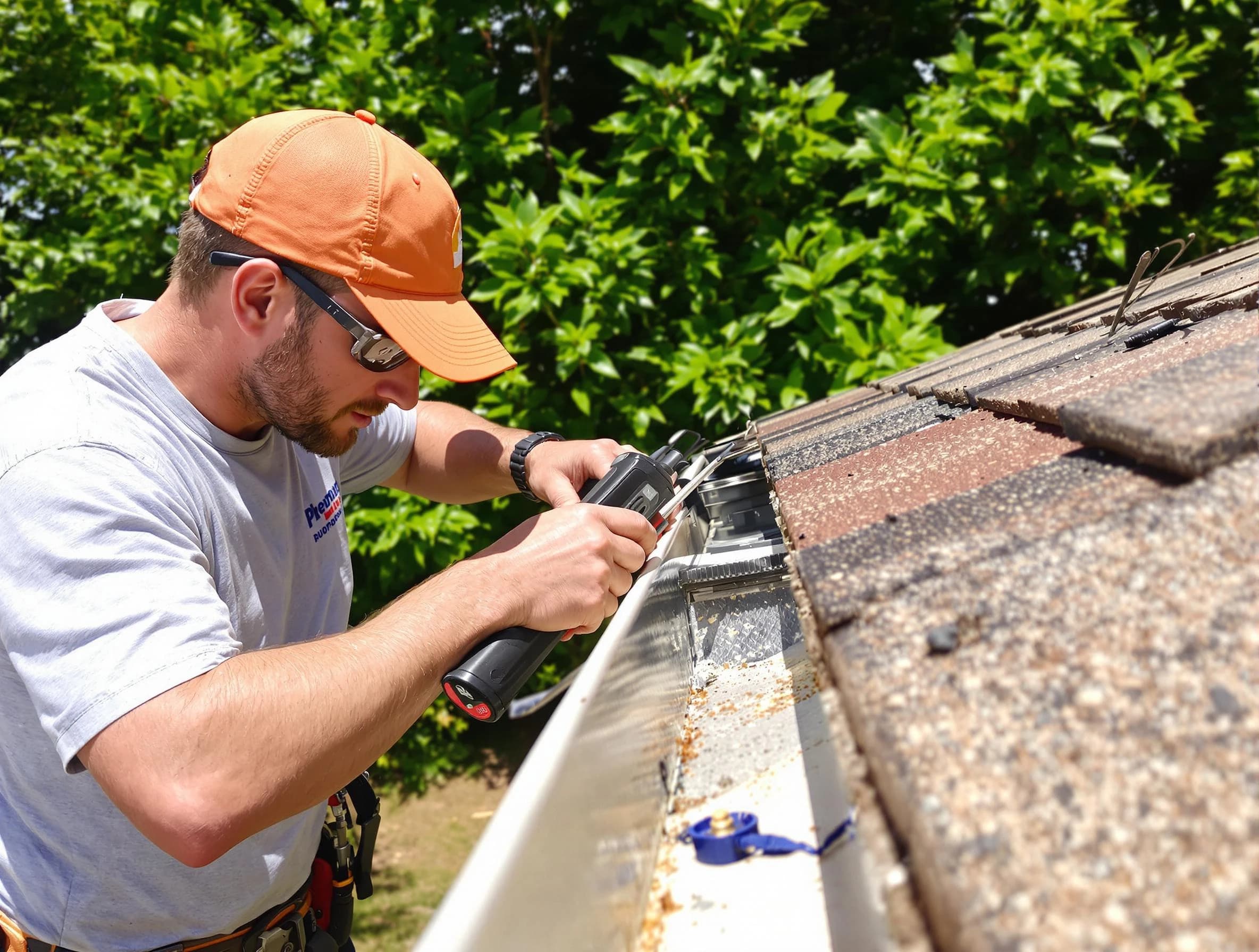 Bedford Roofing Company specialists conducting a gutter repair in Bedford, OH