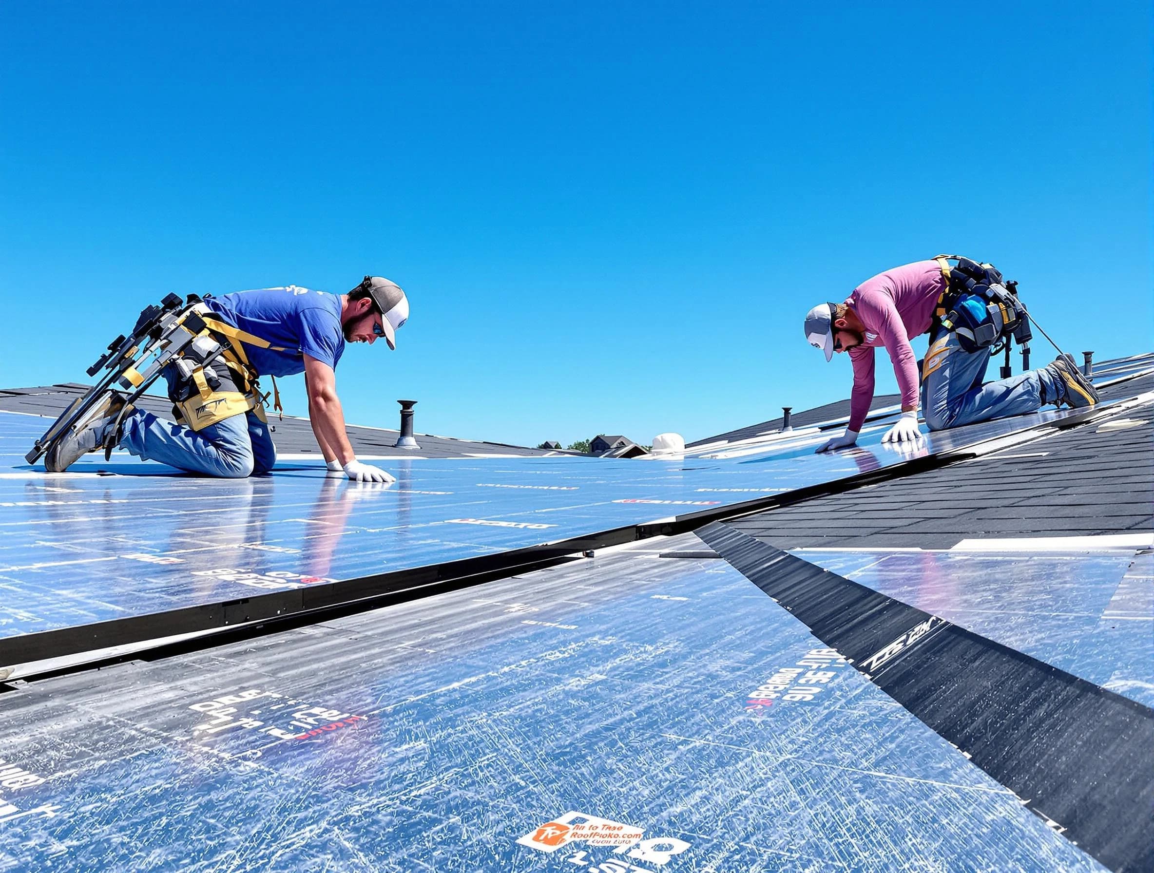 Bedford Roofing Company team during a roof replacement project in Bedford, OH