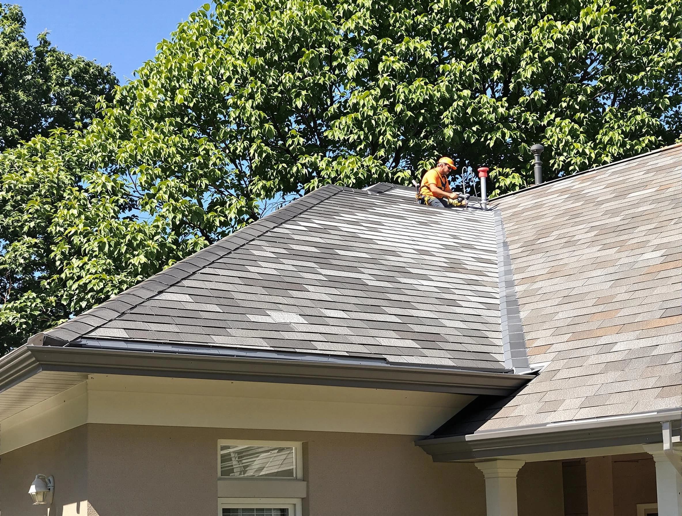 Newly completed shingle roofing by Bedford Roofing Company in Bedford, OH